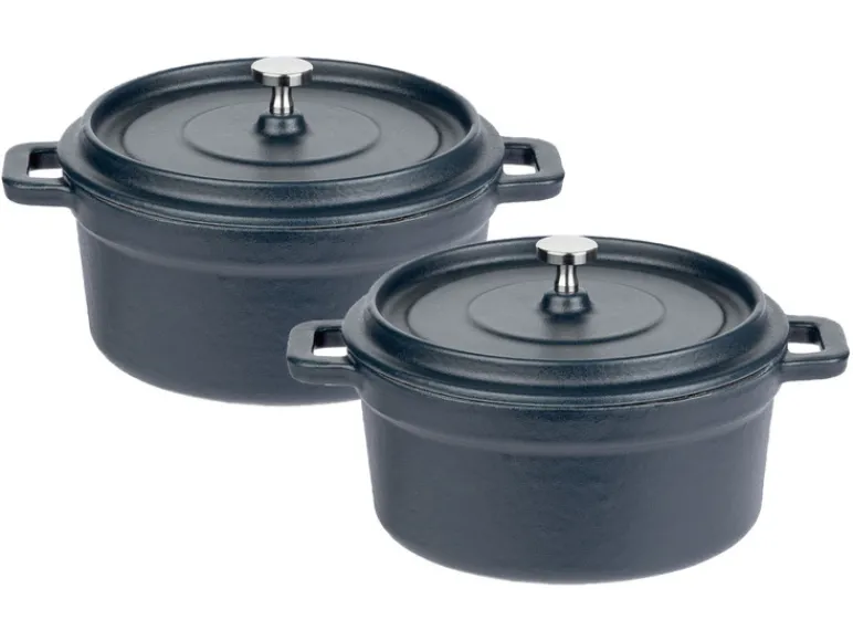 2 gietijzeren mini serveerpannen<GSW Clearance