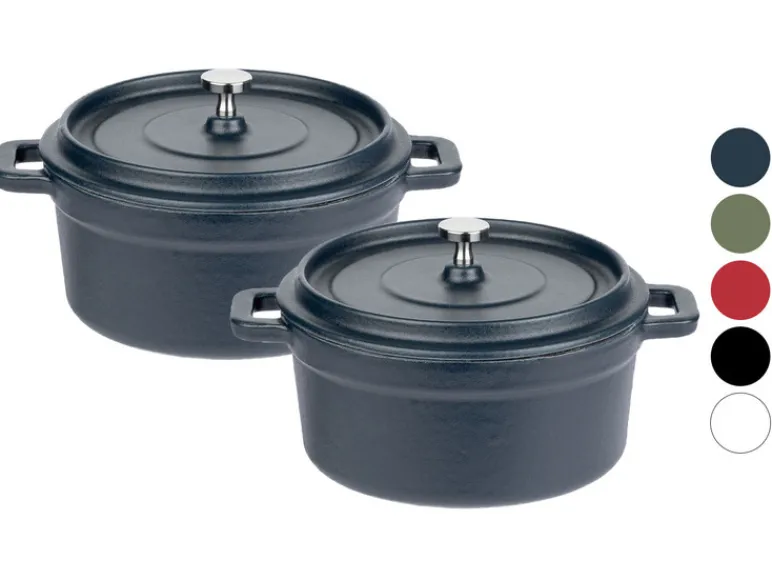 2 gietijzeren mini serveerpannen<GSW Clearance