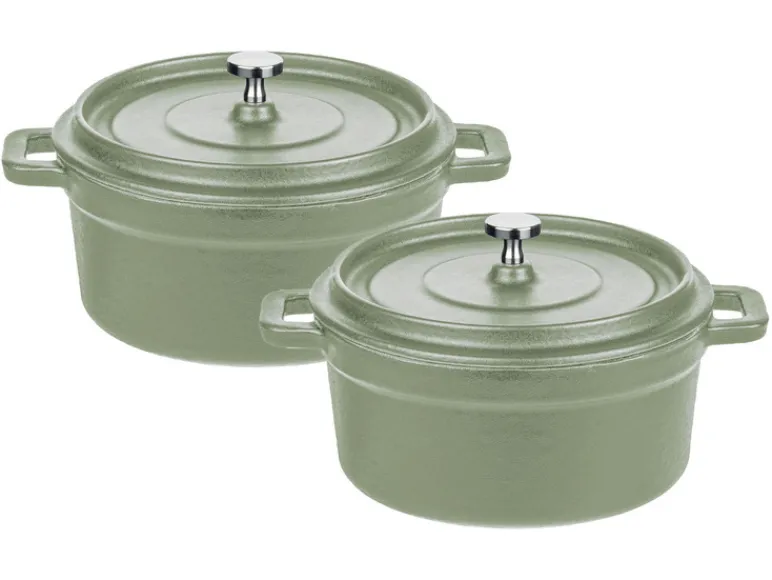 2 gietijzeren mini serveerpannen<GSW Clearance