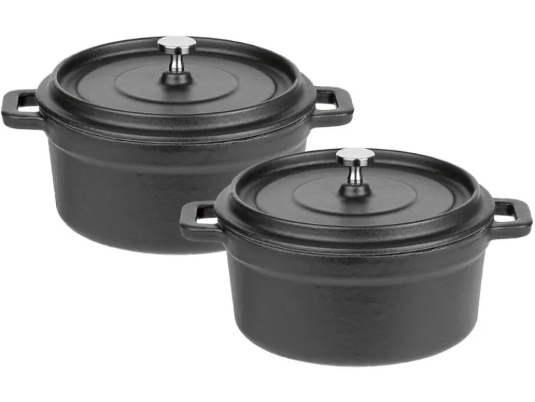 2 gietijzeren mini serveerpannen<GSW Clearance