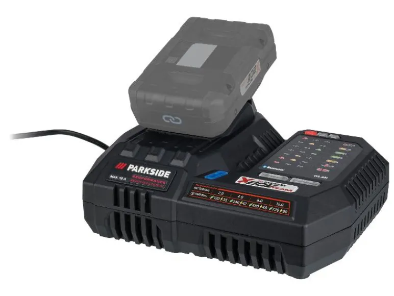 2 Smart accu's 20 V - 4 Ah en smart acculader 20 V - 12 A<PARKSIDE PERFORMANCE® Sale