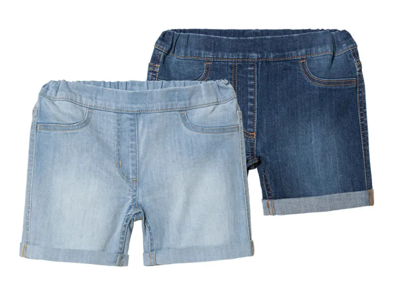2 stuks peuters denim-shorts<lupilu® Sale