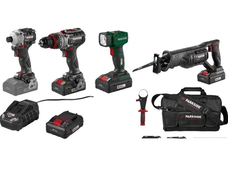 Accu-gereedschapset 20 V met 2 accu's en oplader<PARKSIDE PERFORMANCE® Clearance