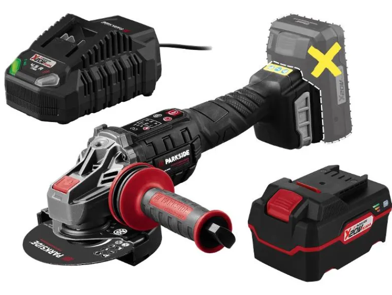 Accu-haakse slijper 20 V met accu en lader<PARKSIDE PERFORMANCE® Clearance