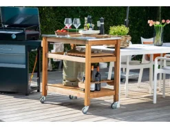 Bijzettafel met RVS blad<dobar