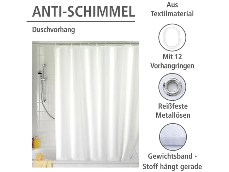 Douchegordijn 180 x 200 cm<Wenko Discount