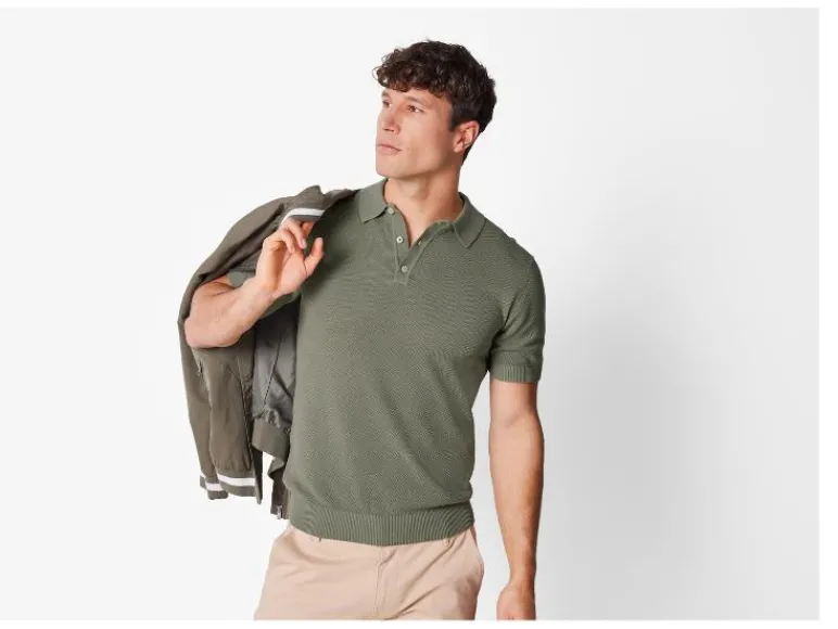 Gebreid heren poloshirt<esmara Men Discount