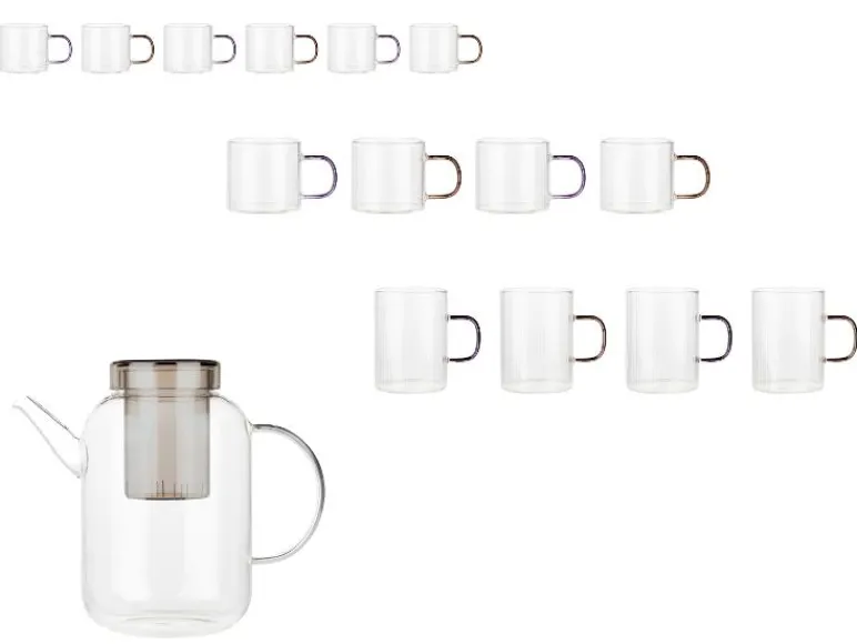 Glazenset of theepot<LIVARNO home Discount