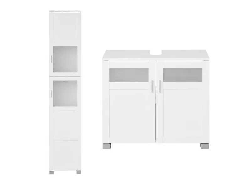 Hoge badkamerkast en onderkast wastafel Basel<LIVARNO home Outlet