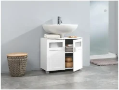 Hoge badkamerkast en onderkast wastafel Basel<LIVARNO home Outlet