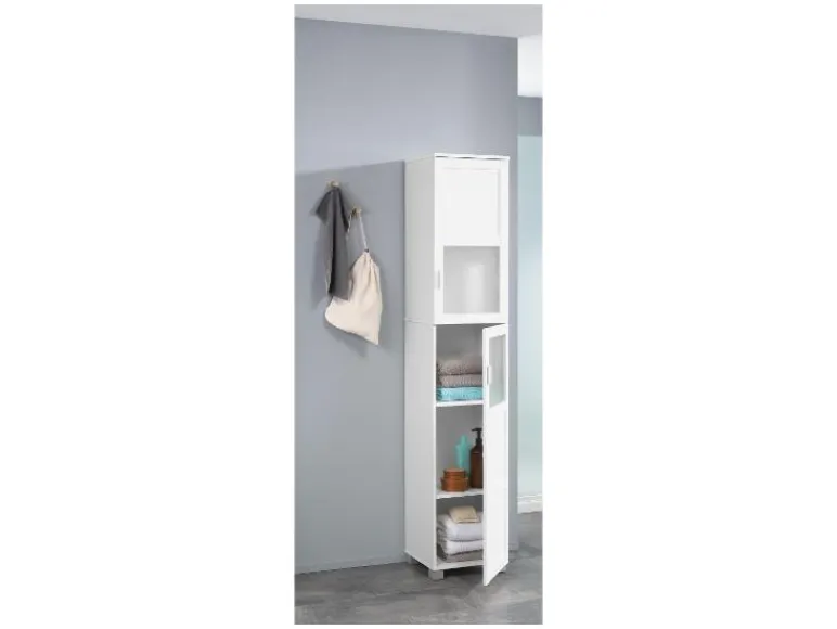 Hoge badkamerkast en onderkast wastafel Basel<LIVARNO home Outlet