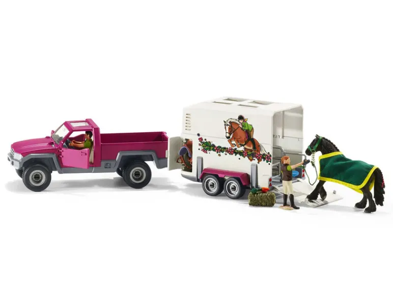 Horse Club Speelset Pick-up met paardenaanhangwagen<Schleich