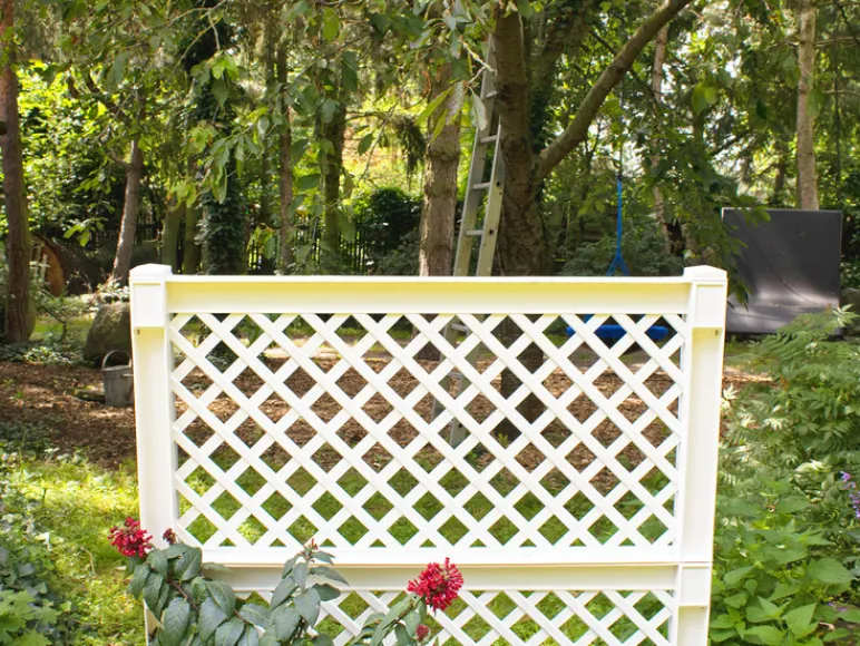 bloembak met centraal trellis, L 100 cm, 110 liter, kunststof<KHW Discount