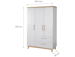 Kledingkast Caro 3-deurs<roba New