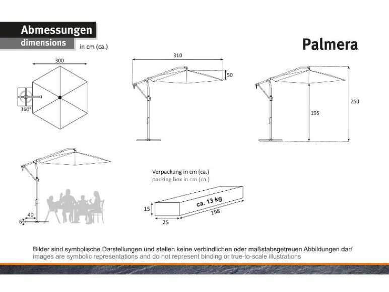 Parasol Palmera 300<Schneider Hot
