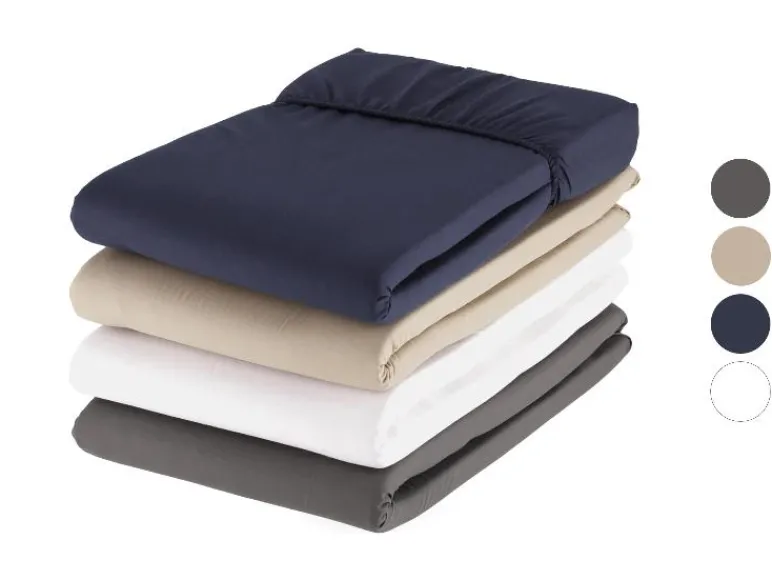 Percale hoeslaken 180-200 x 200 cm<LIVARNO home Sale
