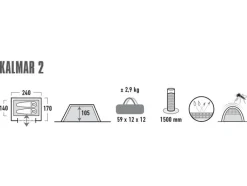2-persoons tent Kalmar<HIGH PEAK Online