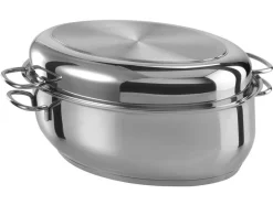 RVS braadpan ovaal 38 cm, 3 in 1<GSW