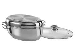 RVS braadpan ovaal 38 cm, 3 in 1<GSW