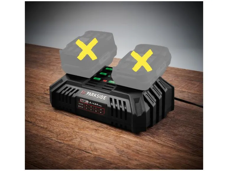 Set van 2 accu's 20 V - 2 Ah en 1 dubbele lader - 4,5 A<PARKSIDE® Sale