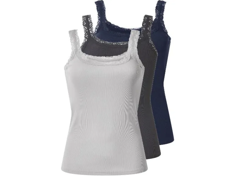 Set van 3 geribde dames tops<esmara® Hot