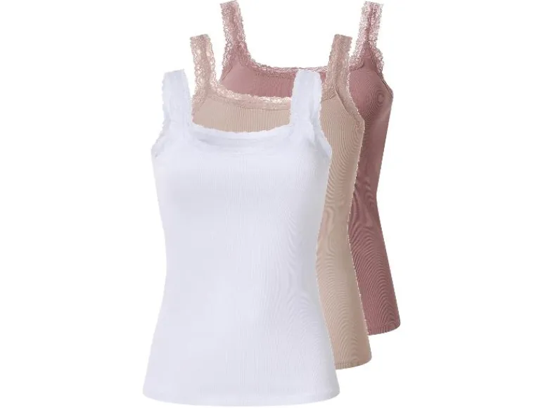 Set van 3 geribde dames tops<esmara® Hot