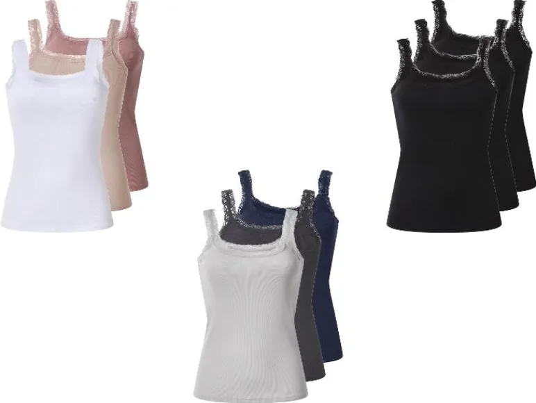 Set van 3 geribde dames tops<esmara® Hot