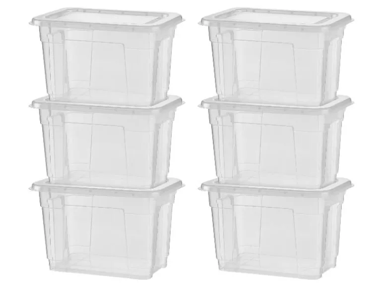 Set van 6 opbergboxen met deksel<W5 Hot