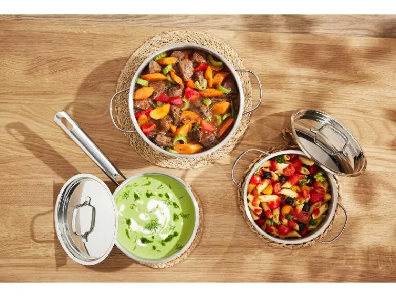 Set van 5 RVS pannen<SILVERCREST® Outlet