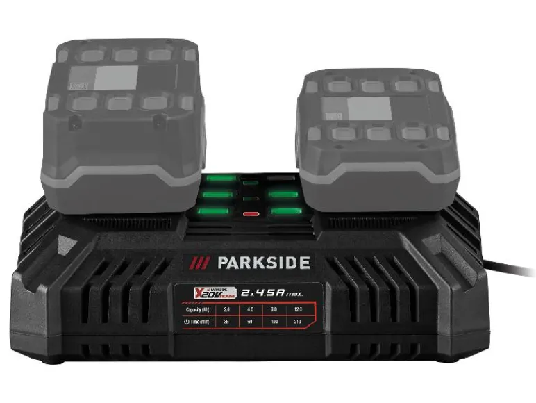 Set van 2 smart accu's 20 V - 4 Ah en 1 lader - 4,5 A<PARKSIDE PERFORMANCE® New