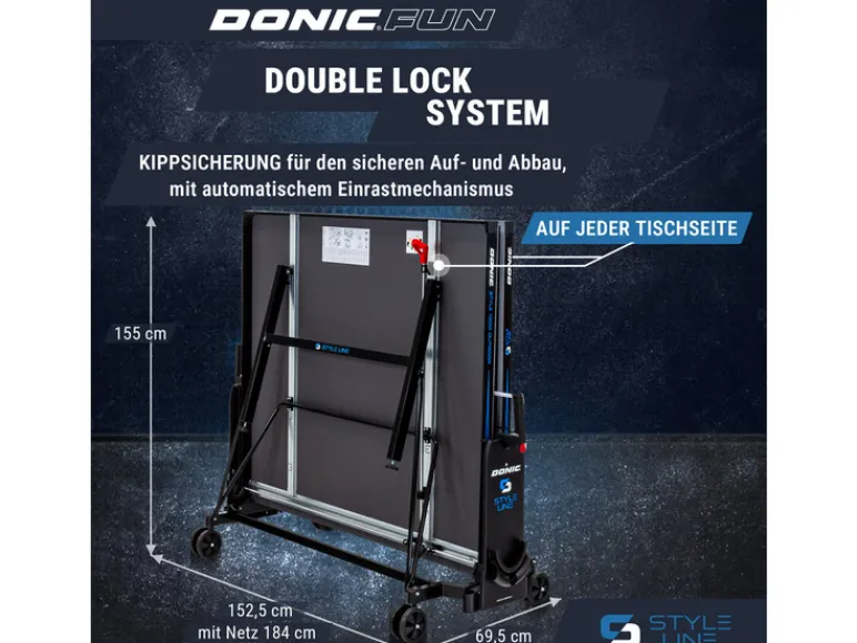 Tafeltennistafel STYLE 1000 Outdoor<DONIC Hot