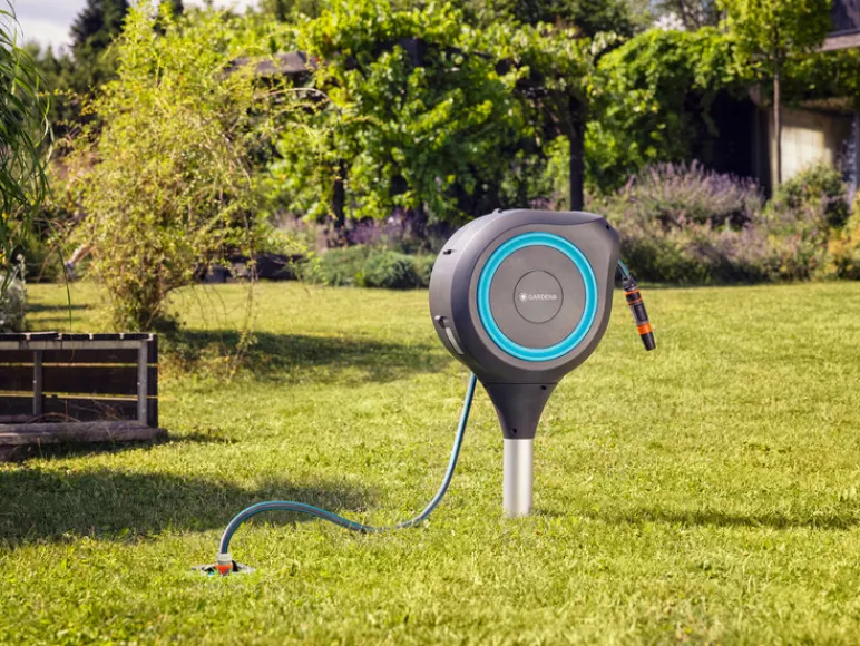 Tuinslangbox RollUp M grijs/blauw<Gardena Outlet