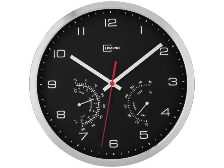 Wandklok met thermometer en hygrometer<LIVARNO home Outlet