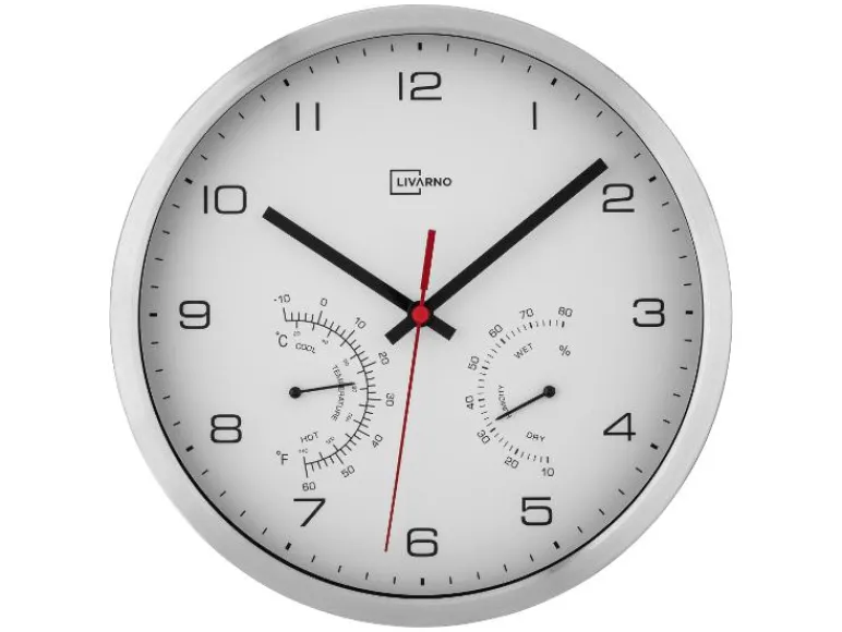 Wandklok met thermometer en hygrometer<LIVARNO home Outlet
