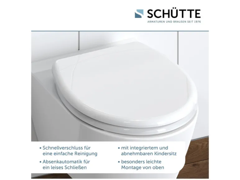WC zitting duroplast FAMILY WHITE met soft-close-mechanisme en snelsluiting<Schütte Discount