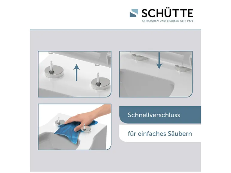 WC zitting duroplast FAMILY WHITE met soft-close-mechanisme en snelsluiting<Schütte Discount
