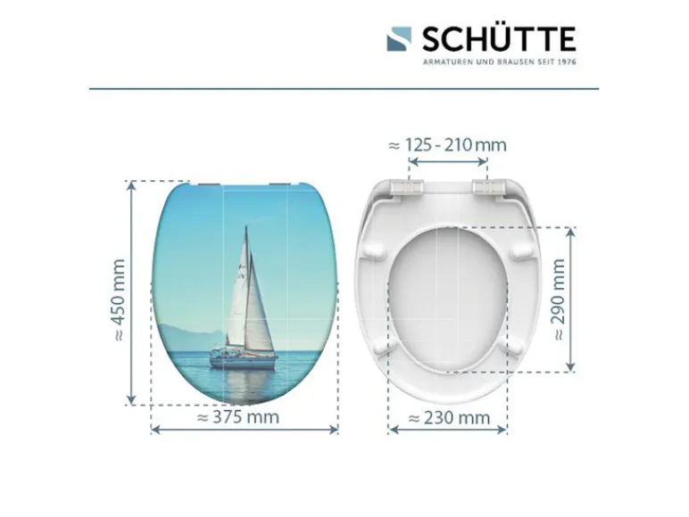 WC zitting duroplast, met soft-close-mechanisme<Schütte