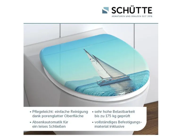 WC zitting duroplast, met soft-close-mechanisme<Schütte