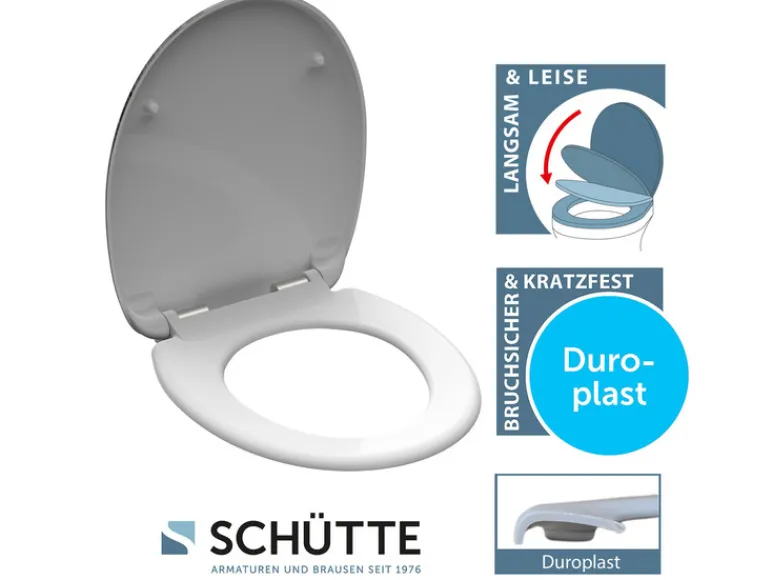 WC zitting duroplast, met soft-close-mechanisme<Schütte